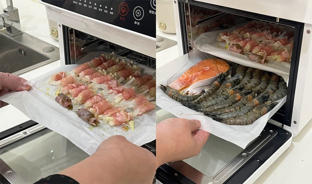 線上食譜：肉捲X海鮮，一次出爐的美味秘訣 巴慕斯蒸氣氣炸烤箱