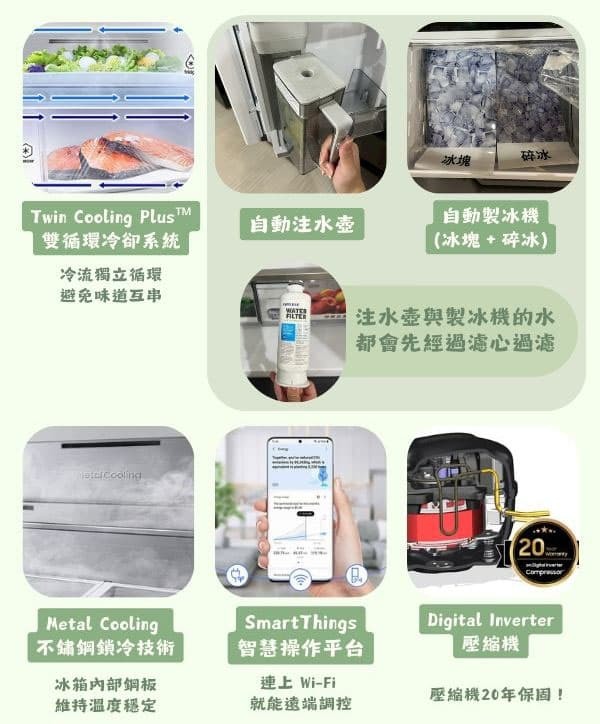 開箱｜三星 RF23BB8200AP 四門冰箱推薦：640L大容量、BESPOKE 美型設計、超靜音