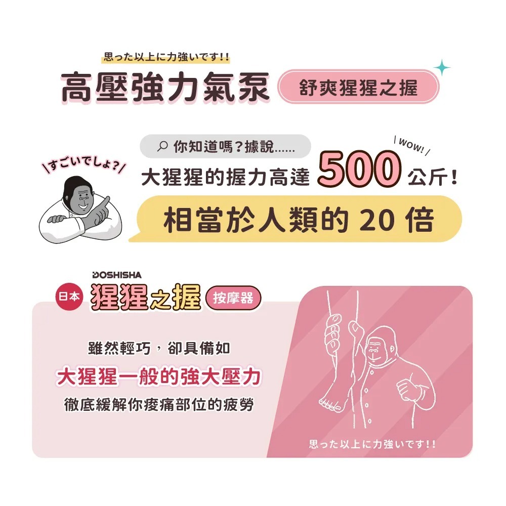 DOSHISHA 猩猩之握 手部按摩器（3色）