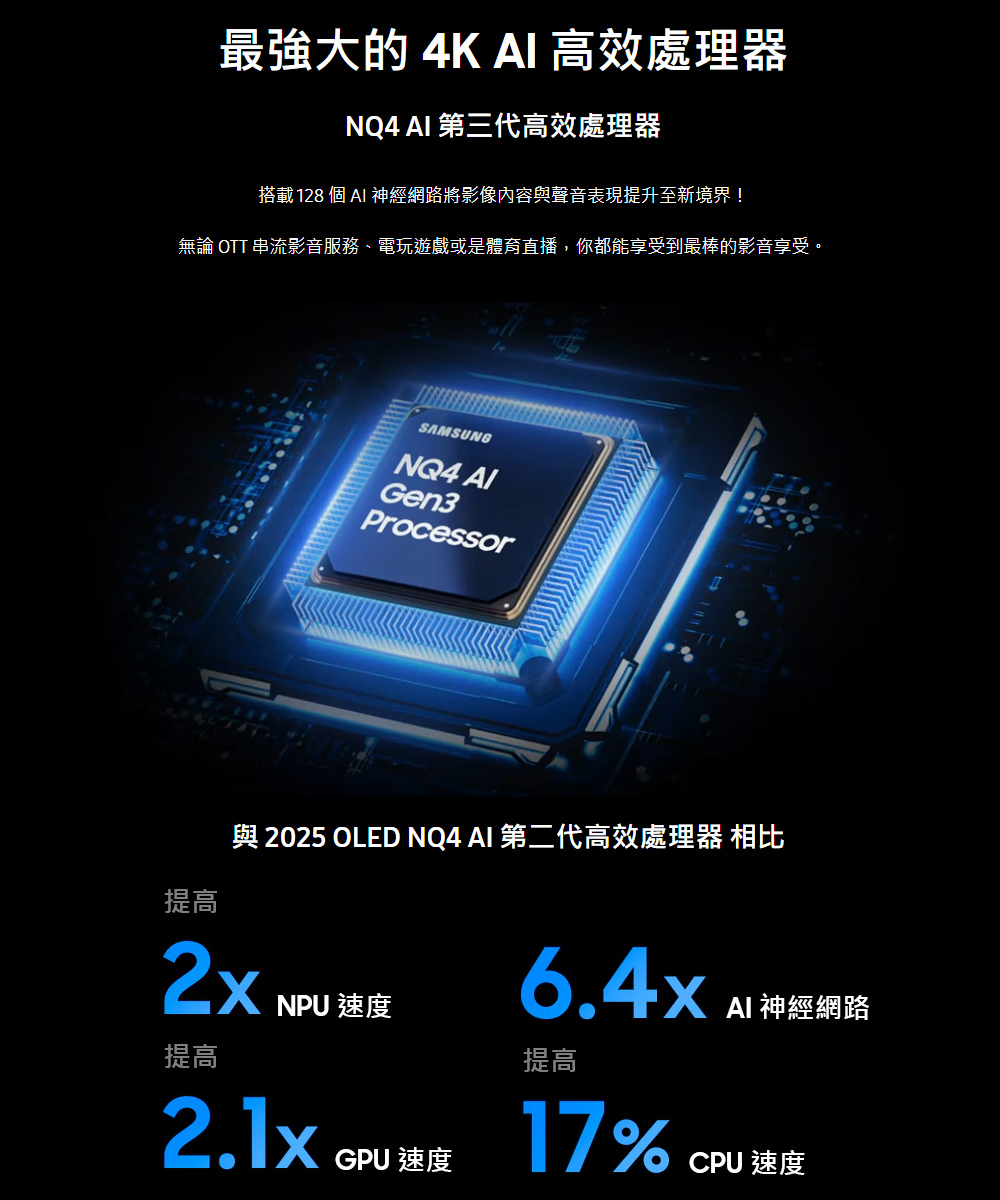 三星 QA65S90FAEXZW 4K 144Hz OLED AI顯示器
