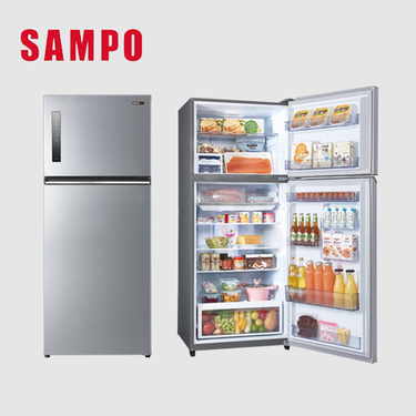SAMPO 聲寶 SR-C53D(S9) 535公升變頻 雙門冰箱 極光鈦抗菌脫臭 -3度微凍鮮 彩紋銀