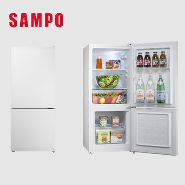 SAMPO 聲寶 SR-F12GD 117公升 變頻 雙門冰箱 上冷藏下冷凍 一級能效 琉璃白