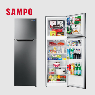SAMPO 聲寶 SR-M25D 250公升 變頻 雙門冰箱 Ag銀離子抑菌脫臭 一級能效 不鏽鋼色 台灣製造