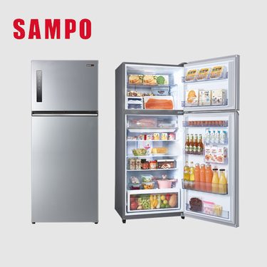 SAMPO 聲寶 SR-C53DV(Y7) 530公升 變頻 三門冰箱 極光鈦抗菌脫臭 -3度微凍鮮 炫彩金