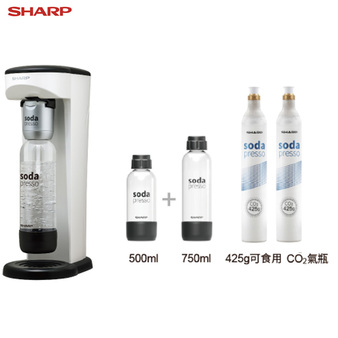 SHARP 夏普 CO-SM2T-W Soda Presso氣泡水機 內附兩支鋼瓶