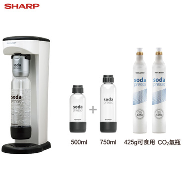 SHARP 缺貨中 夏普 CO-SM2T-W Soda Presso氣泡水機 內附兩支鋼瓶