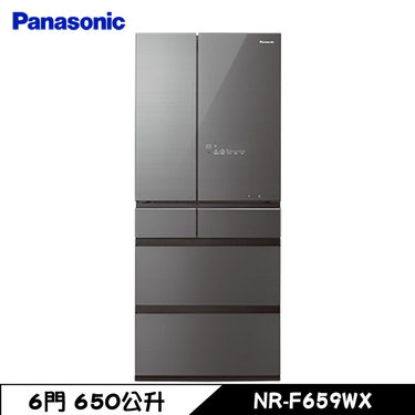 Panasonic 國際 NR-F659WX-S1 冰箱 650L 6門 玻璃面板 雲霧灰 日本原裝