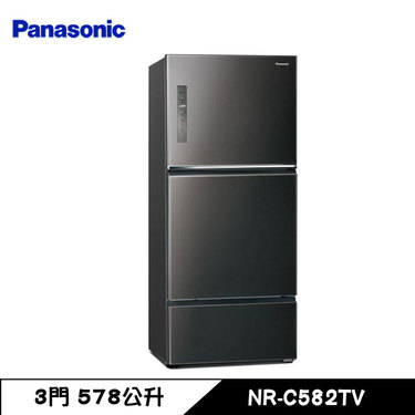 Panasonic 國際 NR-C582TV 變頻冰箱 578L 三門電冰箱 無邊框鋼板 一級能源 晶漾黑