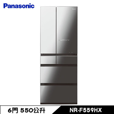 Panasonic 國際 NR-F559HX-X1 冰箱 550L 6門 玻璃面板 鑽石黑 日本原裝
