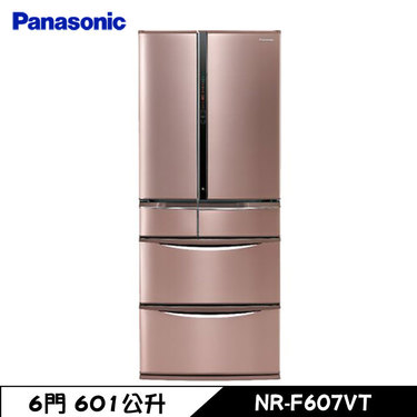 Panasonic 國際 NR-F607VT-R1 冰箱 601L 6門 鋼板 玫瑰金 日本原裝