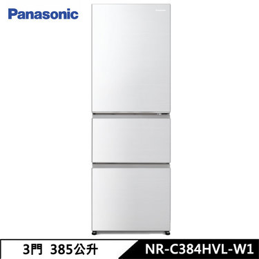Panasonic 國際 NR-C384HVL-W1 冰箱 385L 3門 日系上質系列 無邊框鋼板 晶鑽白