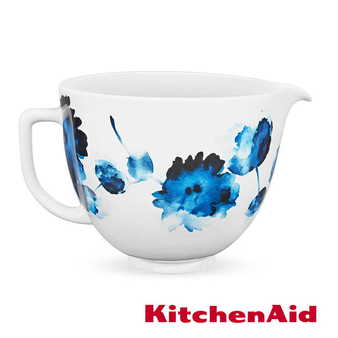 【出清】KitchenAid 5Q陶瓷攪拌盆(青花水墨) KNBC攪拌缸蓋2入