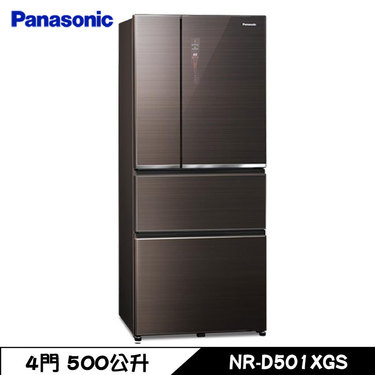 Panasonic 國際 NR-D501XGS-T 冰箱 500L 4門 玻璃 變頻 曜石棕