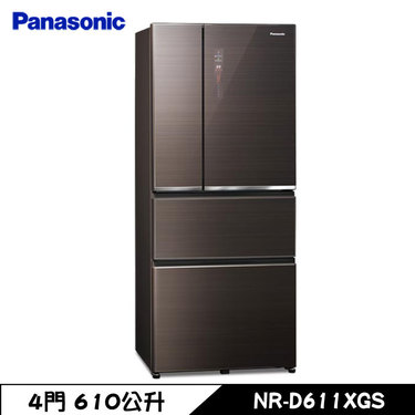 Panasonic 國際 NR-D611XGS-T 冰箱 610L 4門 玻璃 變頻 曜石棕