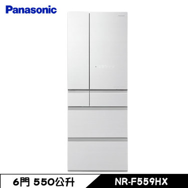 Panasonic 國際 國際 NR-F559HX-W1 冰箱 550L 6門 玻璃面板 翡翠白 日本原裝
