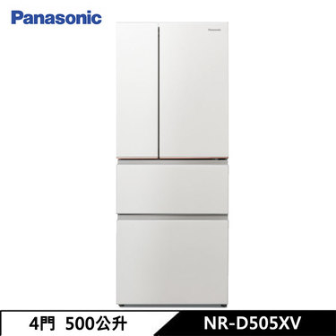 Panasonic 國際 NR-D505XV-W 電冰箱 500L 四門無邊框絲絨鋼板 Ag銀抑菌 -3°C微凍結雪霧白
