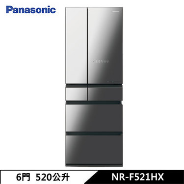 Panasonic 國際 NR-F521HX 電冰箱 520L 六門 日系上質系列 無邊框鏡面/玻璃 鑽石黑 日本原裝
