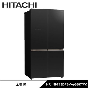 HITACHI 日立 HR4N9713DFSVA 對開冰箱 四門 變頻冰箱 琉璃黑 魔術控溫切換室 自動製冰 預購