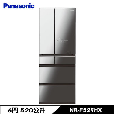 Panasonic 國際 NR-F529HX-X1 冰箱 520L 6門 玻璃面板 鑽石黑 日本原裝