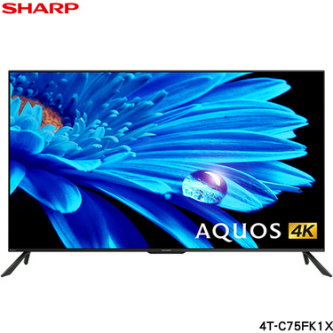 SHARP 夏普 4T-C75FK1X 75吋 4K顯示器 Google TV 藍牙語音遙控器 貨到無安裝