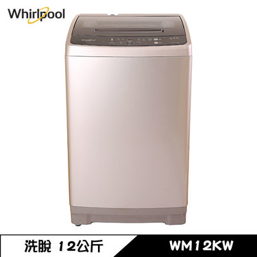 Whirlpool 惠而浦 WM12KW 直立式洗衣機 12kg 定頻 普級省水標章 3D立體水波紋不鏽鋼內槽