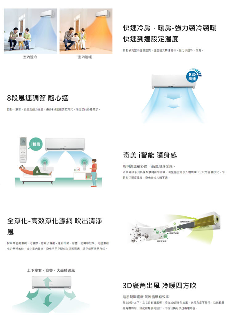 奇美 RC-S36HA1 5坪適用 星雅變頻系列 冷暖冷氣 RB-S36HA1