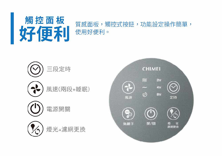 CHIMEI 奇美 AP-05SRC1 空氣清淨機 三合一HEPA微濾淨 適用坪數3-6坪