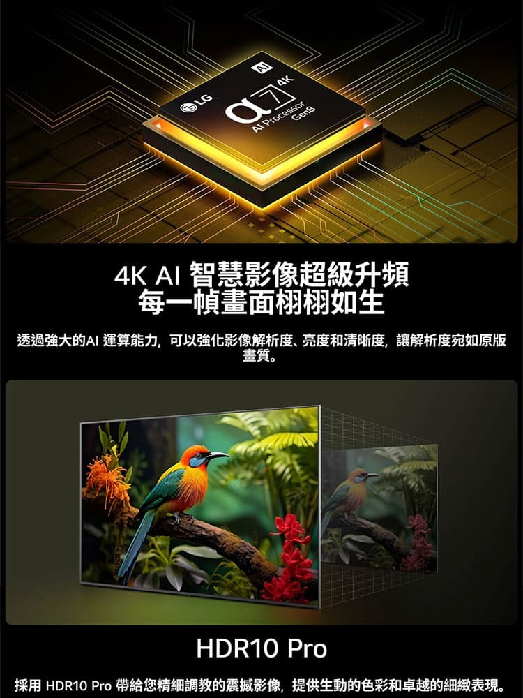 LG樂金 65UA7550PTA 65吋 UHD AI 4K 智慧顯示器 全新AI智慧滑鼠遙控器