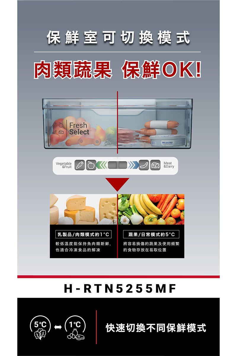 日立 HRTN5255MF 冰箱 兩門 240L 變頻 一級能效 璀璨銀