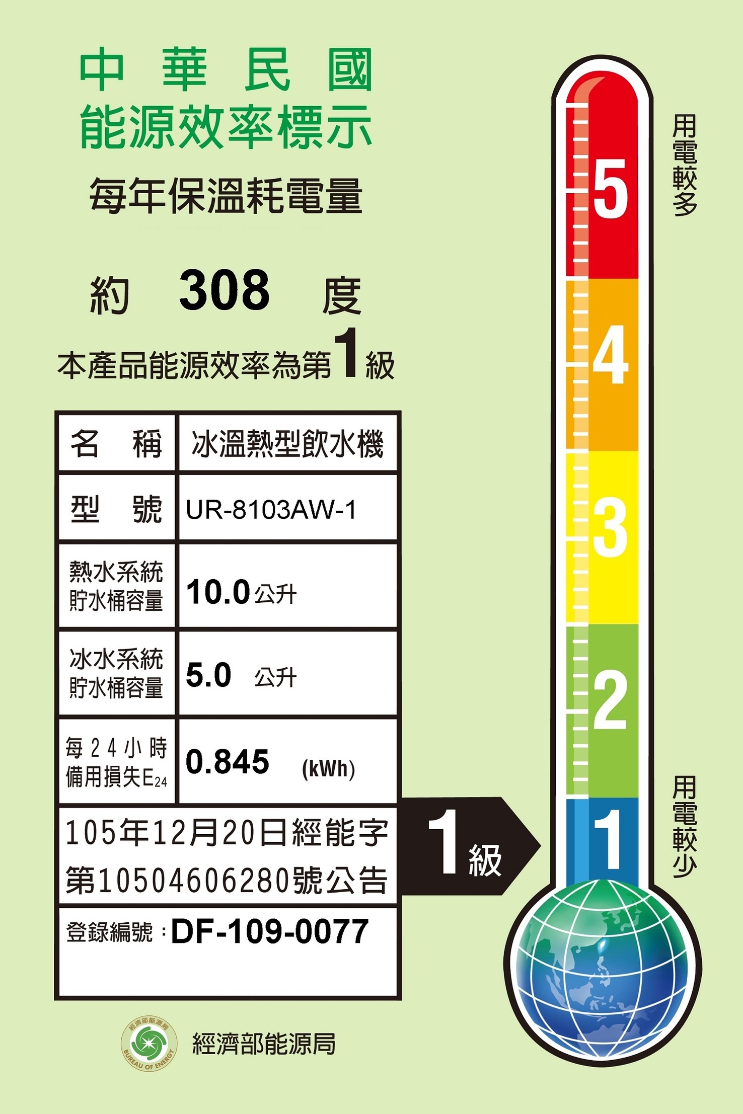 賀眾牌 UR-8103AW-1 落地型冰溫熱程控智能除菌飲水機 LED觸控面板 含標準安裝