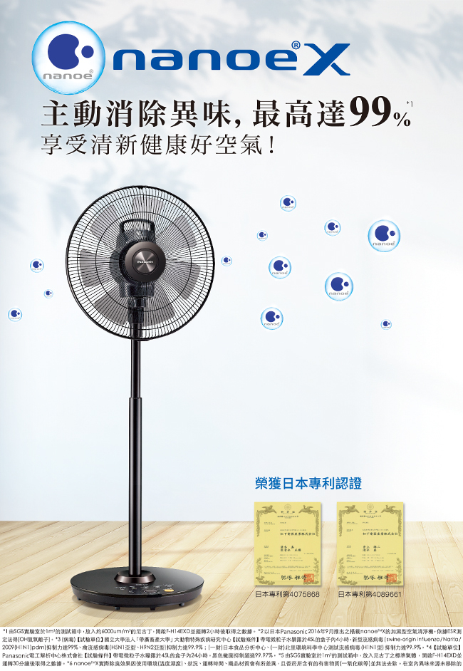 國際 F-H16LXD-K 電風扇 16吋 DC直流馬達清淨型 7枚扇 晶鑽棕