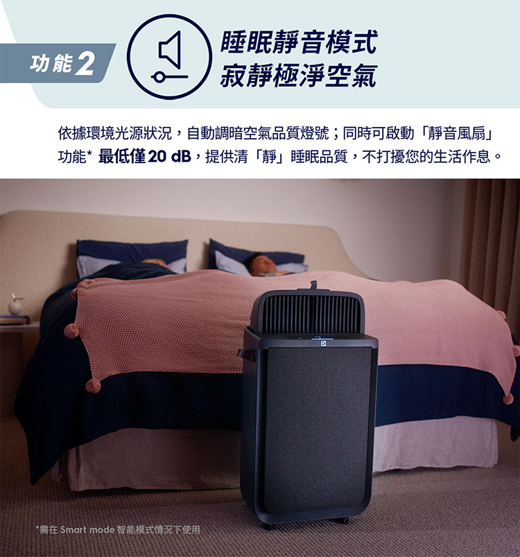 Electrolux 伊萊克斯 EP51-45DGA 極適家居500 全淨涼風 清淨機寧靜灰
