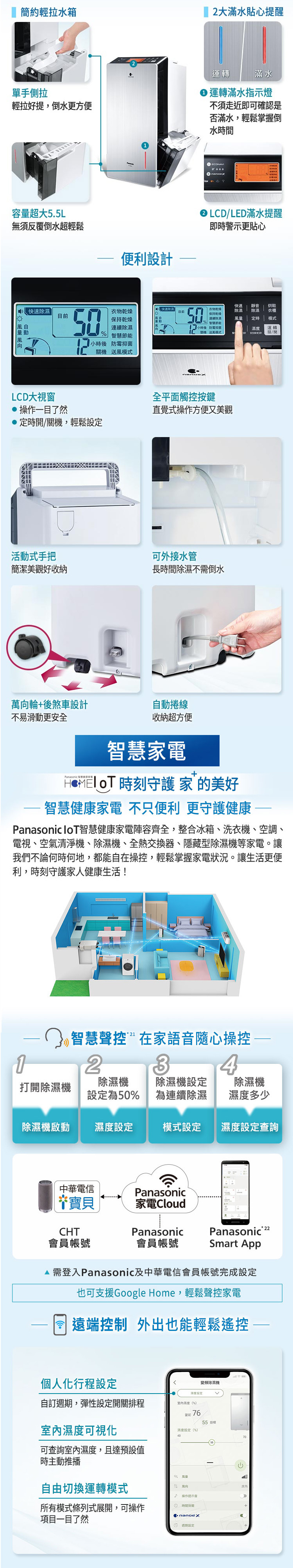 國際 F-YV50LX 變頻除濕機 高效型 25L/日 nanoe™ X 健康科技 一級省電