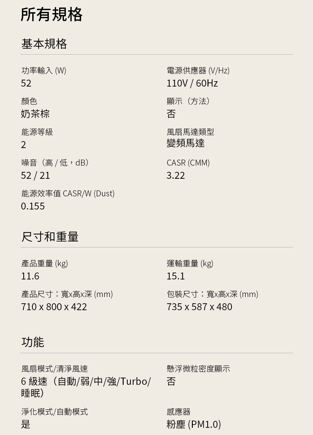LG 樂金 AS251CBZ0 寵物空氣清淨機 適用6坪 喵太座 AeroCatTower 奶茶棕