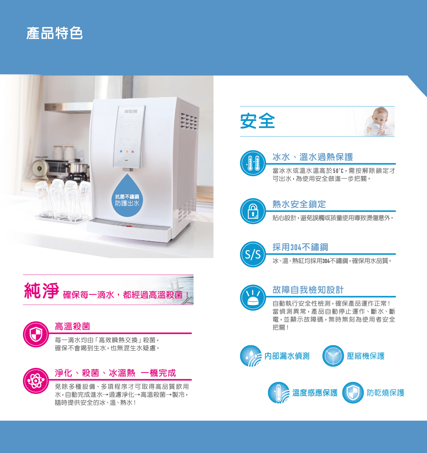 賀眾牌 UN-6802AW-1 直立式極淨化冰溫熱飲水機【含U-2471 】 含標準安裝