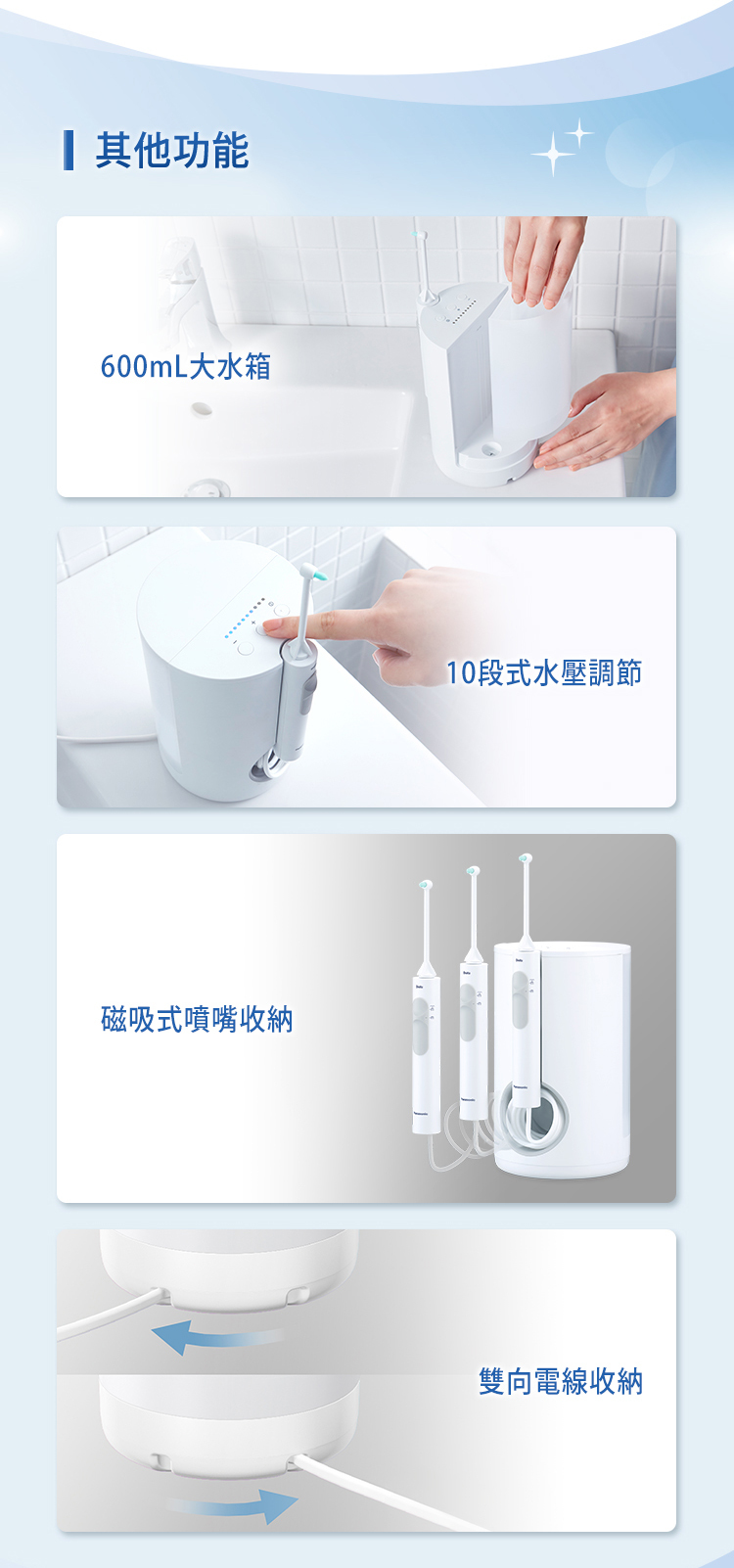 國際 EW-1613-W 超音波沖牙機 10段式水壓調節