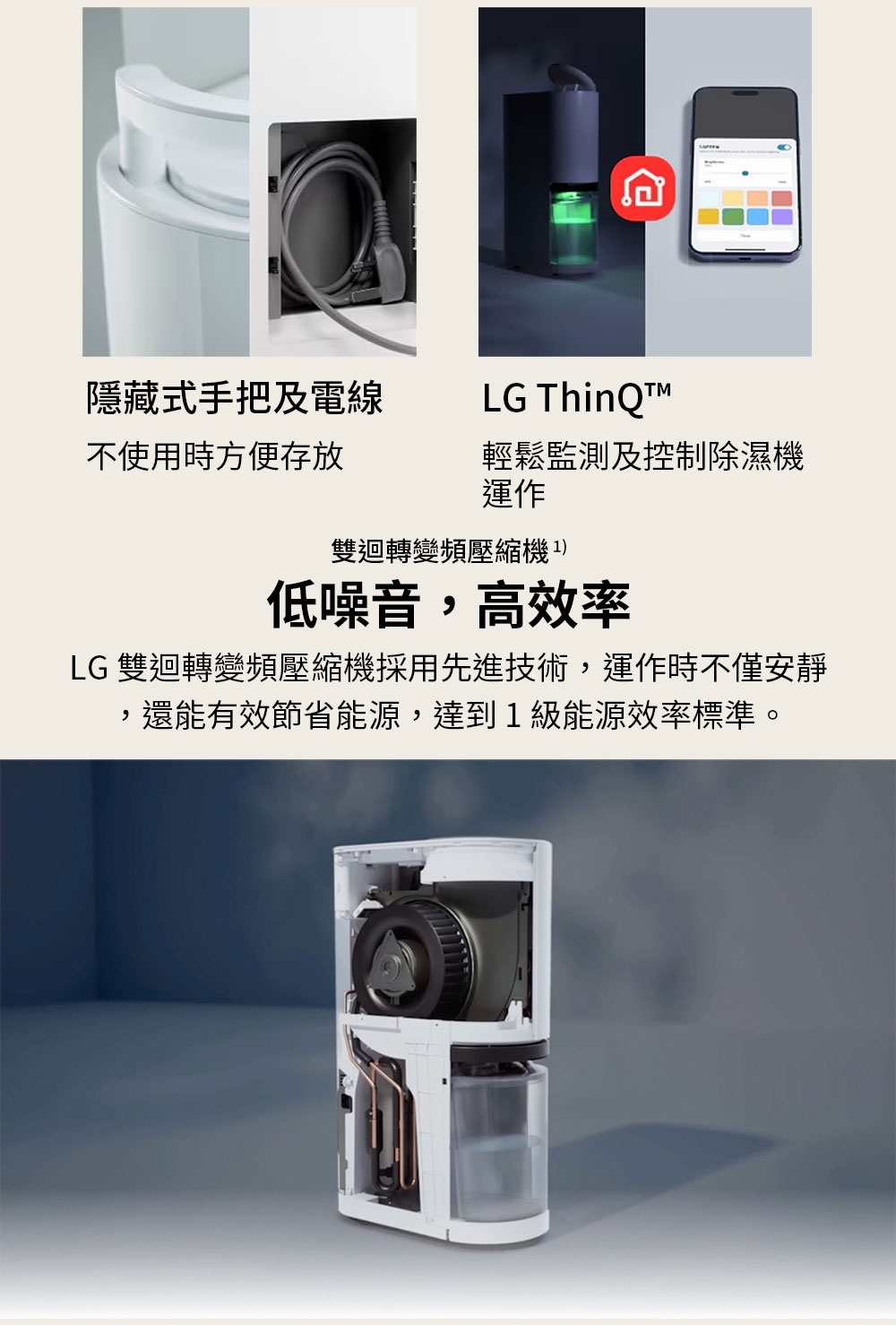 LG 樂金 DE221MWE0 PuriCare™ 雙變頻除濕機 22公升/日 白色 除濕能效一級