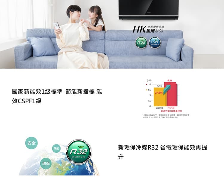 奇美 RC-S72HK1 10坪適用 星揚變頻系列 冷暖冷氣 RB-S72HK1-B