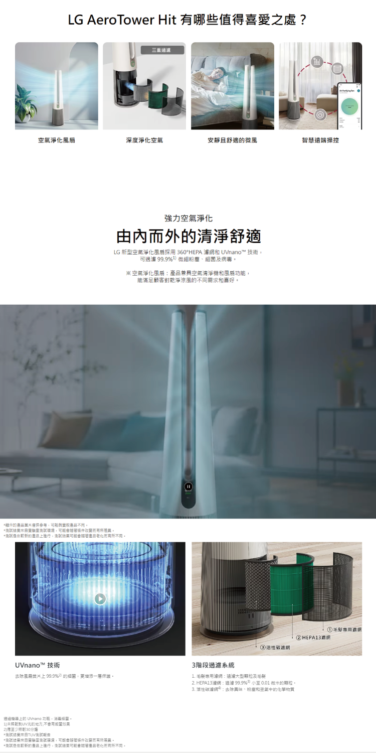 LG FS151PBK0 風革機 清淨機 適用5坪 二合一涼風系列清淨機