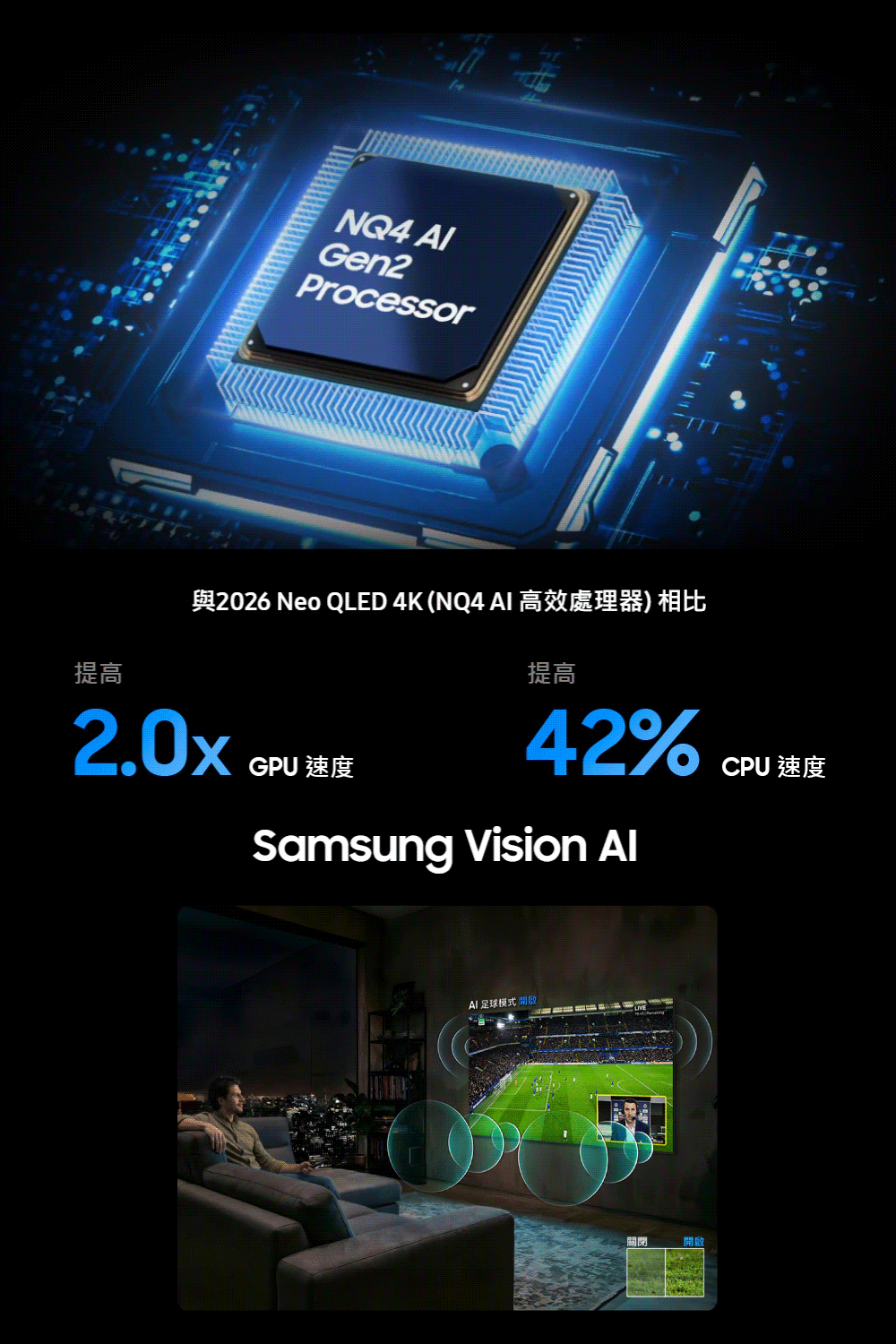三星 QA75QN80HAXXZW 75吋 4K 144Hz Neo QLED AI智慧顯示器