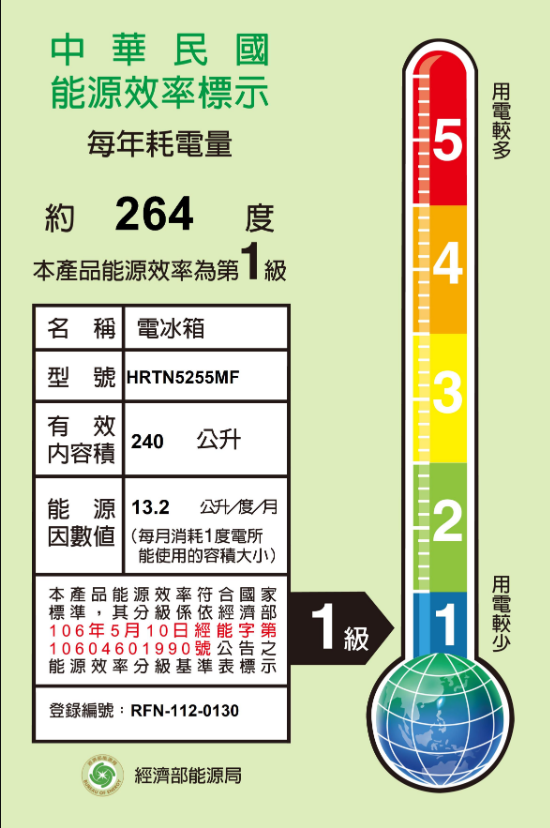 日立 HRTN5255MF 冰箱 兩門 240L 變頻 一級能效 璀璨銀