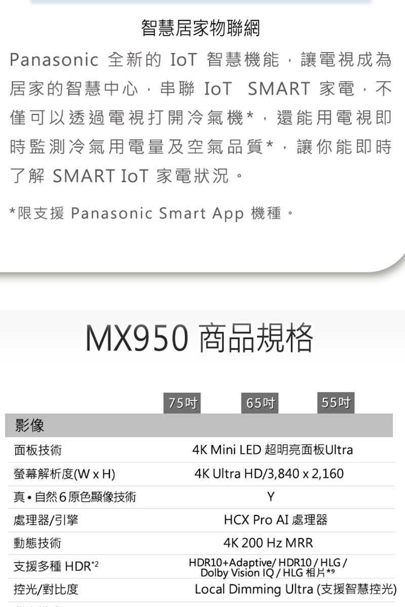 TH-55MX950W 55吋 4K Ultra HD 智慧顯示器