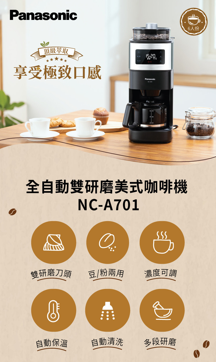 NC-A701 全自動 雙研磨美式 咖啡機