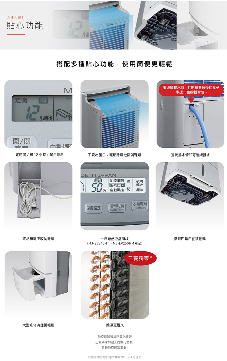 三菱電機 MJ-E155HT-TW 清淨除濕機 15.5L/日 適用10-20坪 日本原裝