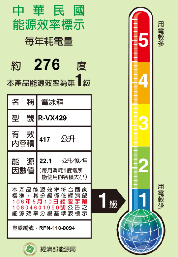 日立 RVX429 冰箱 417L 2門 變頻 一級能效 典雅白