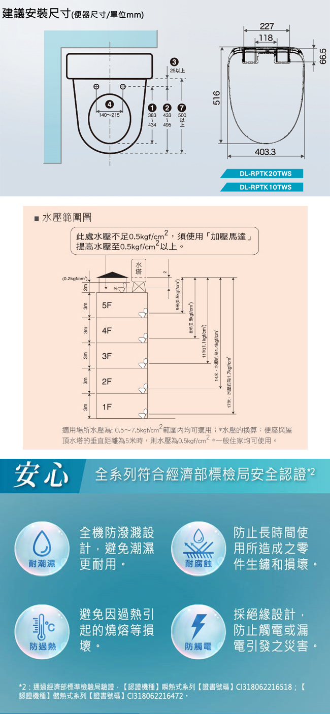 國際 DL-RPTK10TWS 溫水洗淨便座 瞬熱式 纖薄美型系列