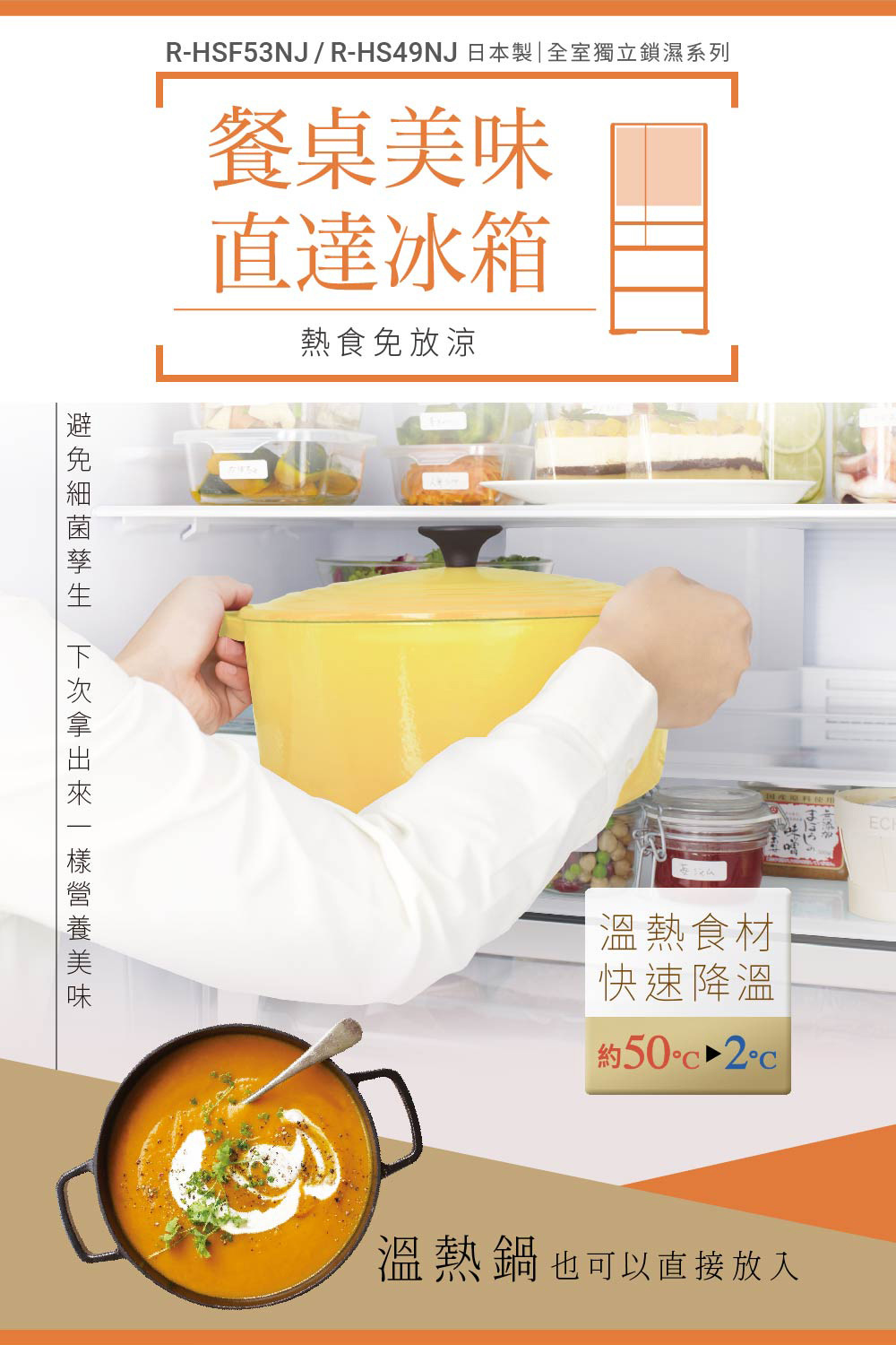 【送艾美特電風扇】日立 RHSF53NJ 冰箱 527L 6門 變頻 鋼板 日製 消光白