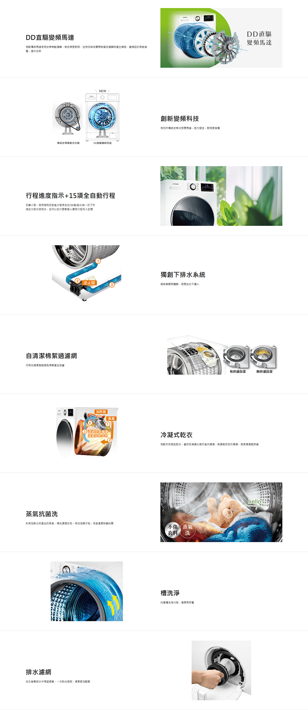 輕鬆成家 奇美 洗脫烘滾筒洗衣機 13公斤/9公斤 奇美 雙門電冰箱 292L 大同電鍋10人份全配