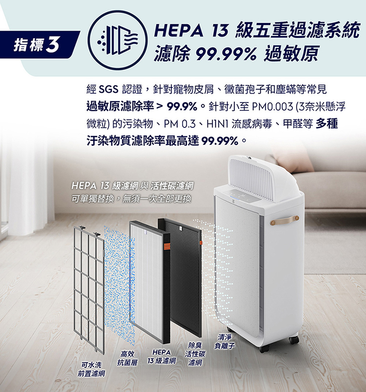 Electrolux 伊萊克斯 EP51-44WTA 涼風清淨機 適用16坪