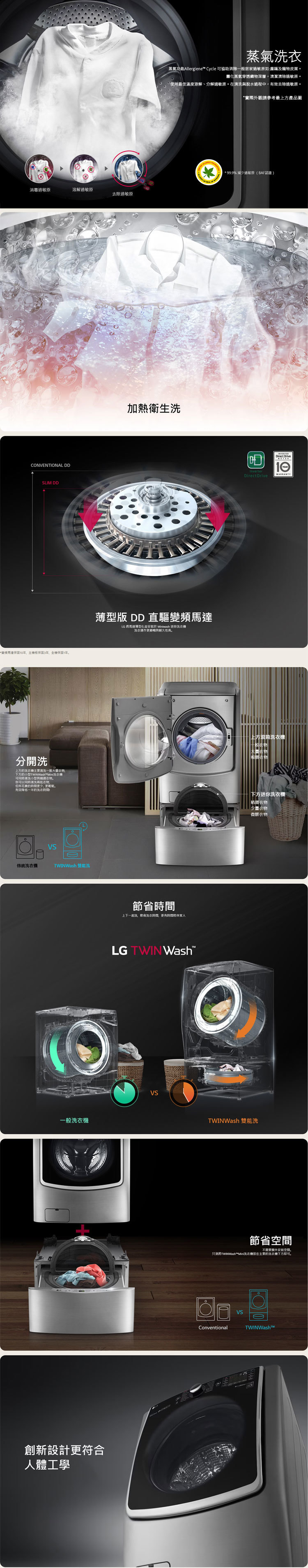 LG WT-SD201AHW 洗衣機 2kg 迷你洗 蒸洗脫 MiniWash 可搭配13公斤上洗